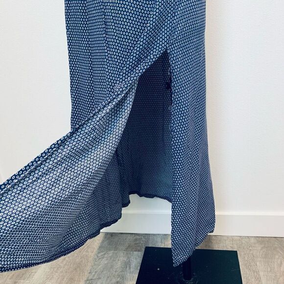 Double Six Ditsy Floral Blue Maxi Peasant Dress Daisy S Small - Picture 4 of 8